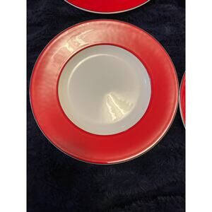 Lenox Kate Spade Rutherford Circle Red 9.5" Plates Set of 2 NWOT